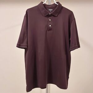 Land's End Men's Short Sleeve Super Soft Supima Burgandy Polo Shirt